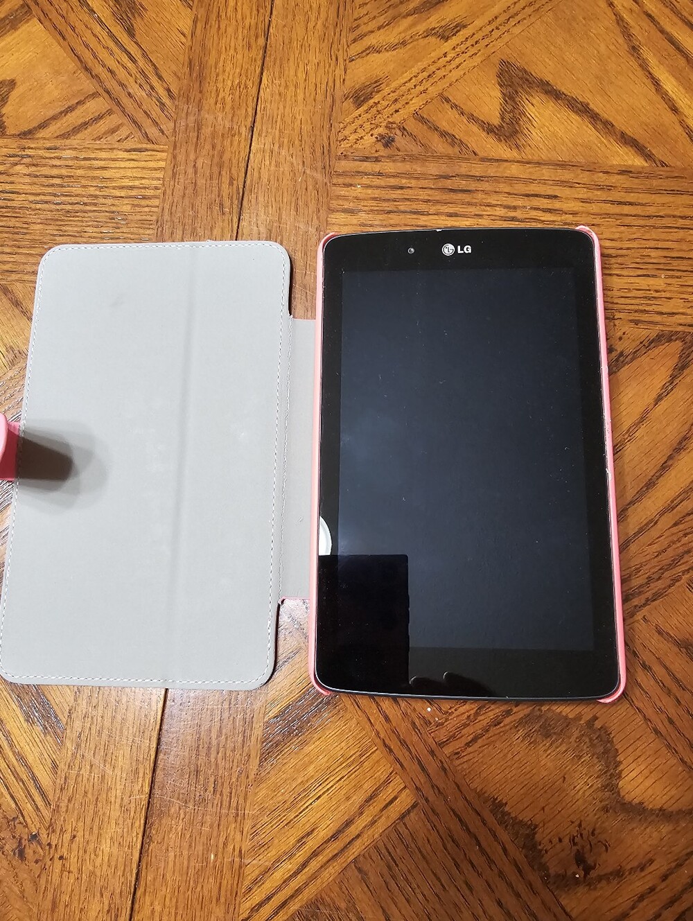 LG Pink Tablet with Flip Folio Case